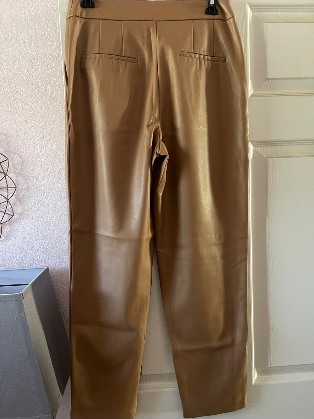 Express Faux Leather Pants in Camel Brown - Picture 3 of 4
